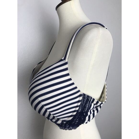 Cacique Lingerie Bra Boost Plunge Push Up Striped Underwire - Picture 4 of 9